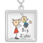 Big Sister with Little Brother Gifts Silver Plated Necklace