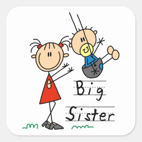 Big Sister with Little Brother Gifts Square Sticker