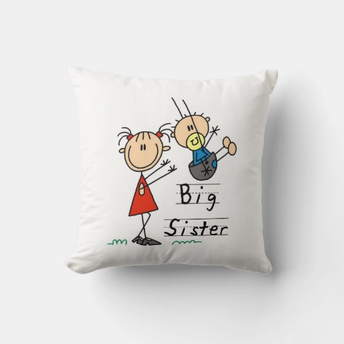 Big Sister with Little Brother Gifts Throw Pillow