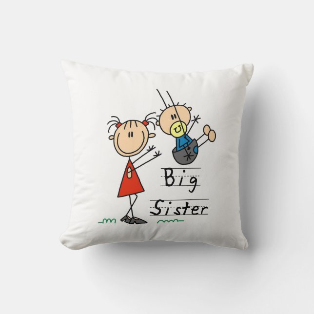 Big Sister with Little Brother Gifts Throw Pillow (Front)