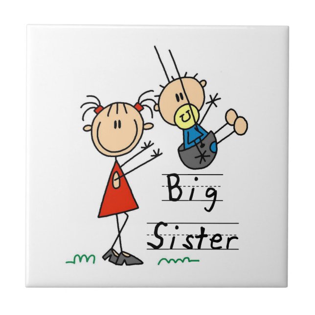 Big Sister with Little Brother Gifts Tile (Front)