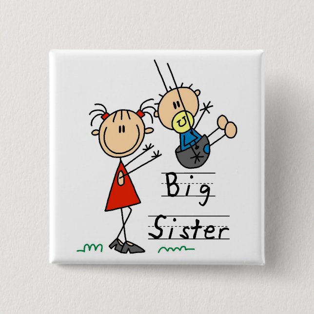 Big Sister with Little Brother Tshirts and Gifts Button (Front)