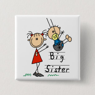 Big Sister with Little Brother Tshirts and Gifts Button