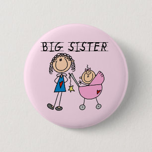 Big Sister with Little Sis Tshirts Pinback Button