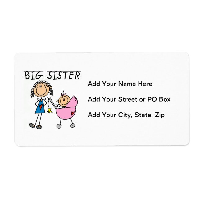 Big Sister With Little Sister Gifts Label (Front)
