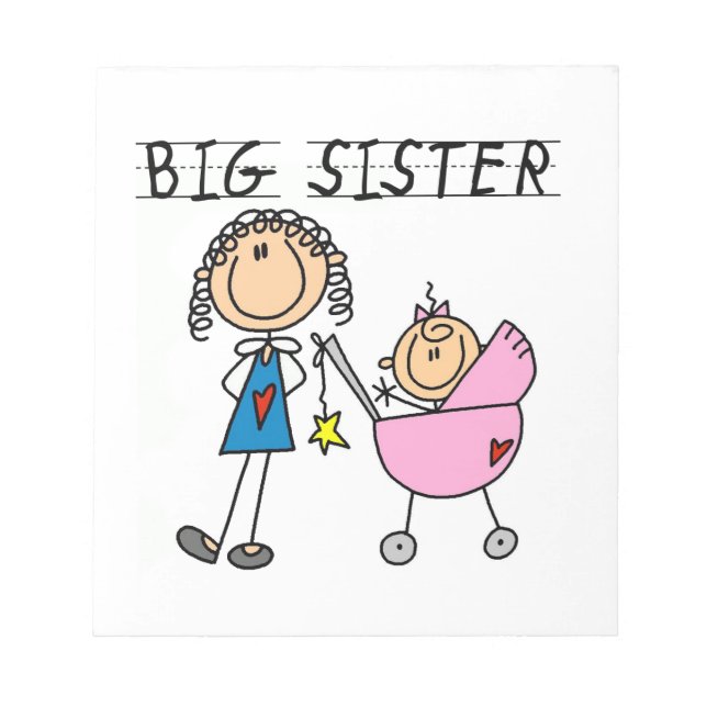 Big Sister With Little Sister Gifts Notepad (Front)