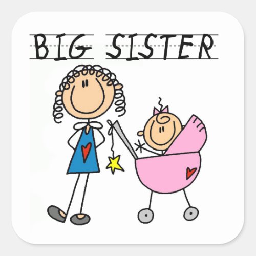 Big Sister With Little Sister Gifts Square Sticker