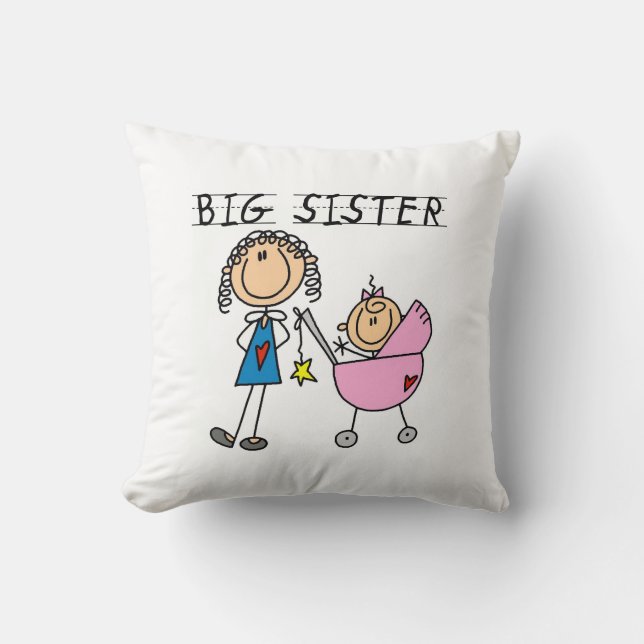 Big Sister With Little Sister Gifts Throw Pillow (Front)