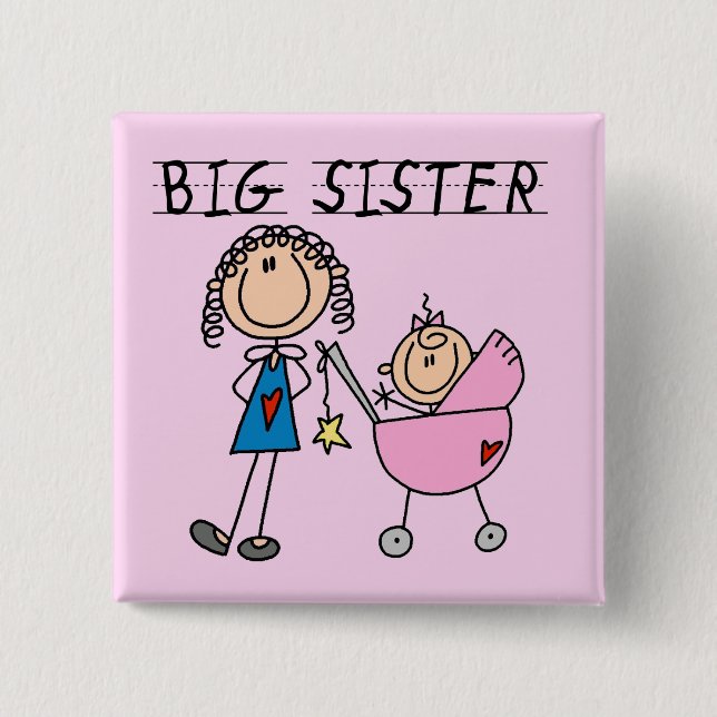 Big Sister With Little Sister T-shirts and Gifts Button (Front)
