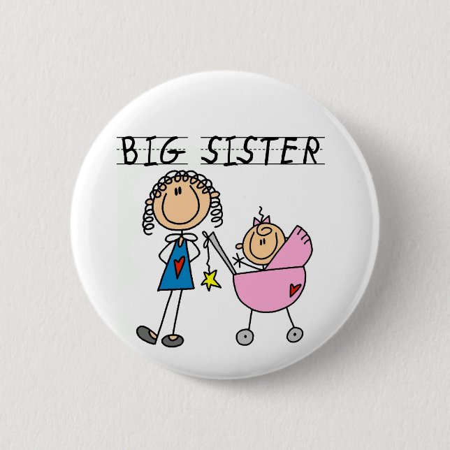 Big Sister With Little Sister T-shirts and Gifts Button (Front)
