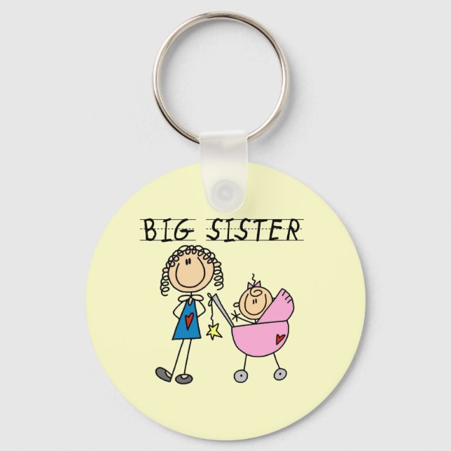 Big Sister with Little Sister T-shirts and Gifts Keychain (Front)