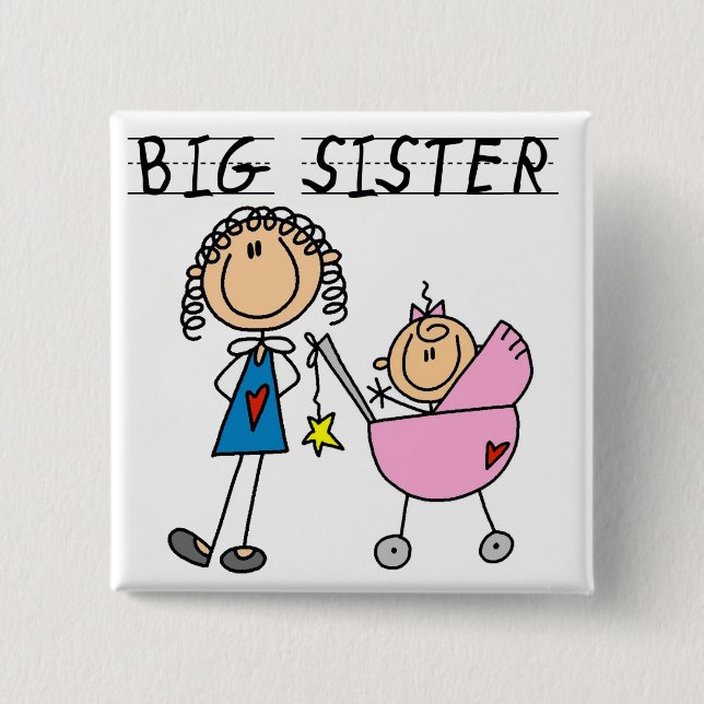 Big Sister with Little Sister T-shirts and Gifts Pinback Button (Front)