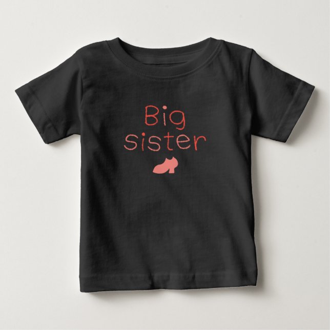 "Big Sister" with Shoe T-shirt (Family Matching) (Front)