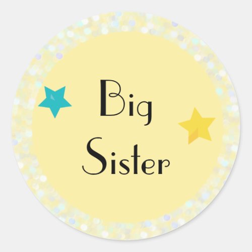 Big Sister with Stars Classic Round Sticker