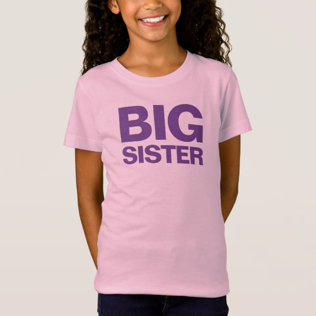 Big Sister Wording on a Girl's T-Shirt (Front)
