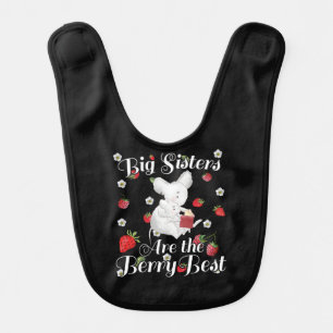 Big Sisters Berry Best - Mouse Strawberry Pun Baby Bib