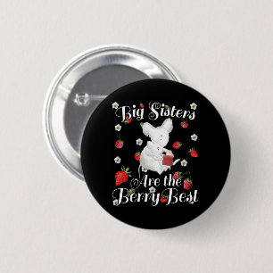 Big Sisters Berry Best - Mouse Strawberry Pun Button