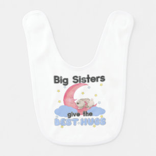 Big Sisters Give the Best Hugs - Moon Bunny Baby Bib