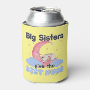 Big Sisters Give the Best Hugs - Moon Bunny Can Cooler