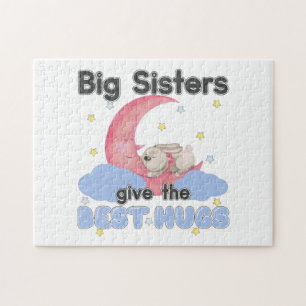 Big Sisters Give the Best Hugs - Moon Bunny Jigsaw Puzzle