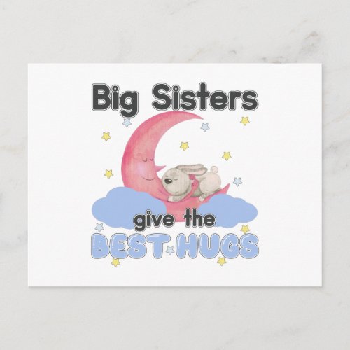 Big Sisters Give the Best Hugs _ Moon Bunny Postcard