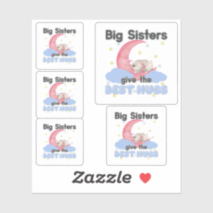 Big Sisters Give the Best Hugs - Moon Bunny Sticker