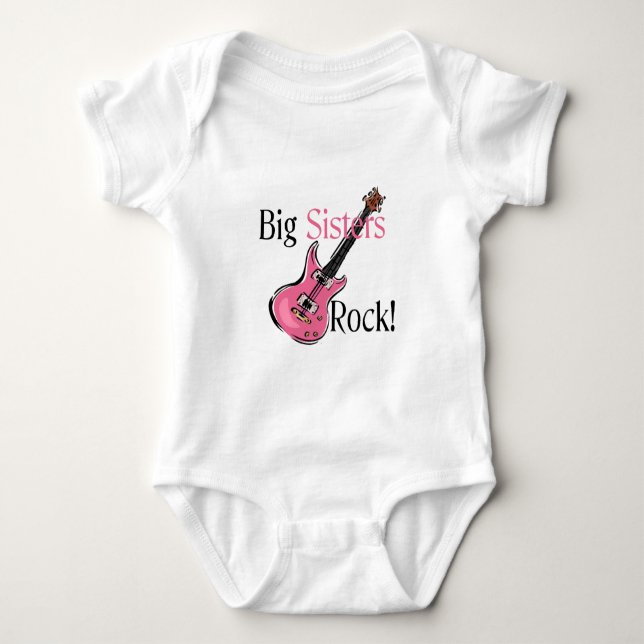 Big Sisters Rock Baby Bodysuit (Front)