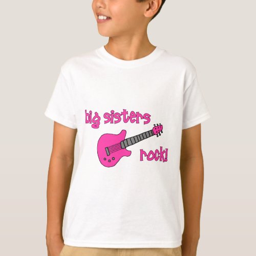 Big Sisters Rock with Pink Guitar T_Shirt