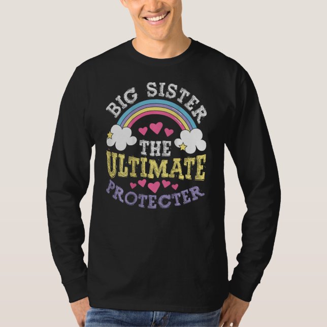 Big Sisters The Ultimate Protectors Backprint Big  T-Shirt (Front)