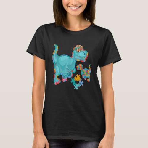 Big Sistersaurus Autism Awareness Sister Dinosaur  T-Shirt