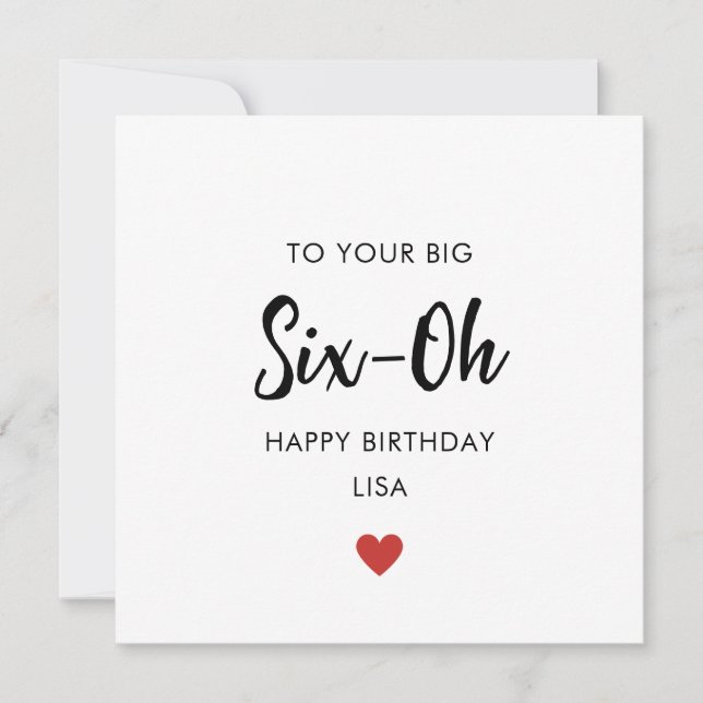 Big Six-Oh 60th Birthday Card (Front)