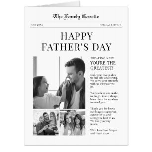 BIG SIZE Newspaper Happy Fathers Day greeting card