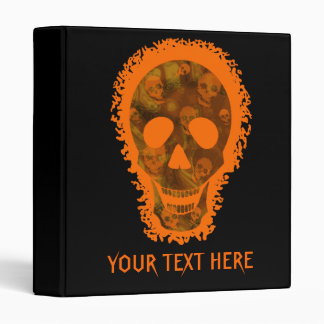 Big Skull Orange 'Your Text Here' binder