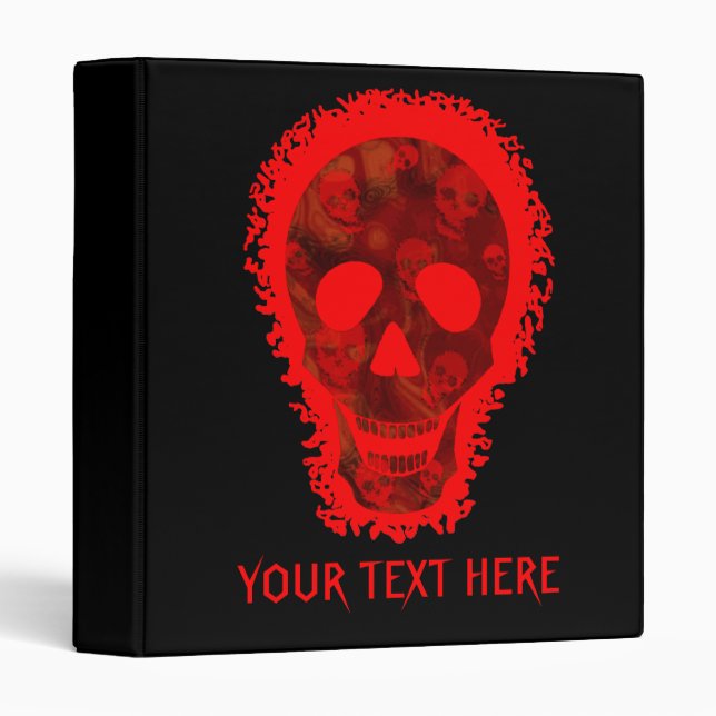 Big Skull Red 'Your Text Here' binder (Front/Spine)