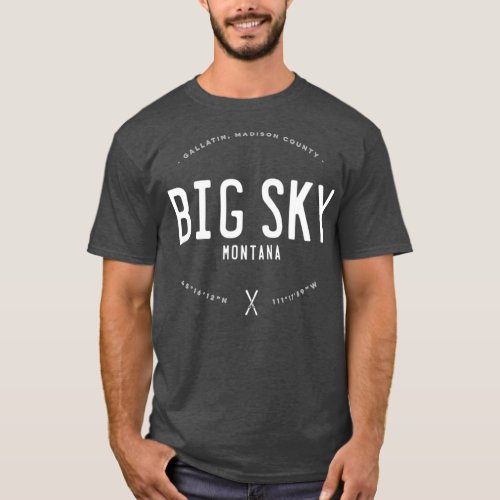 Big Sky Country Montana Graphic Distressed Ski T_Shirt