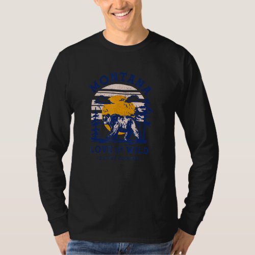 Big Sky Country Montana Love The Wild Vintage Trav T_Shirt
