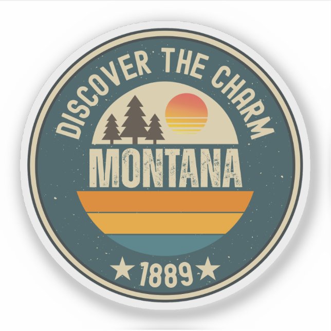 Big Sky Country MT - Montana Adventure  Sticker (Front)