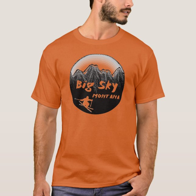Big Sky Montana artistic skier T-Shirt (Front)