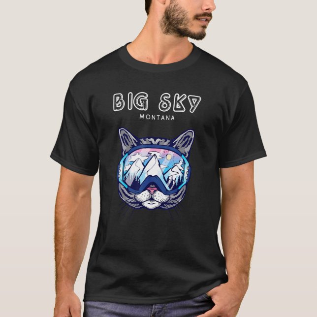 Big Sky Montana   Cat Ski Googles T-Shirt (Front)