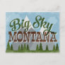 Big Sky Montana Fun Retro Snowy Mountains Postcard