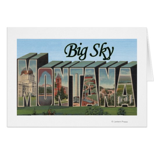 Big Sky, Montana - Large Letter Scenes Cards (Front Horizontal)