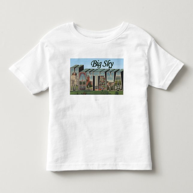 Big Sky, Montana - Large Letter Scenes Toddler T-shirt (Front)