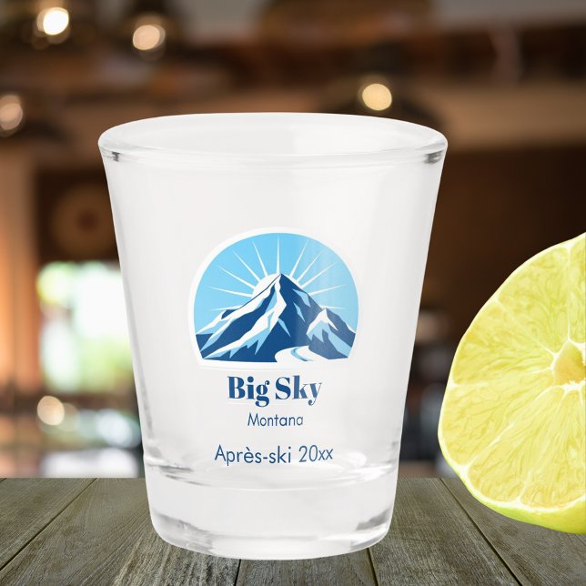 Big sky Montana lone Mountain ski souvenir Shot Glass (Creator Uploaded)