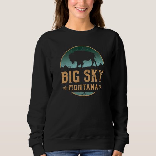 Big Sky Montana MT Buffalo Bison Sweatshirt