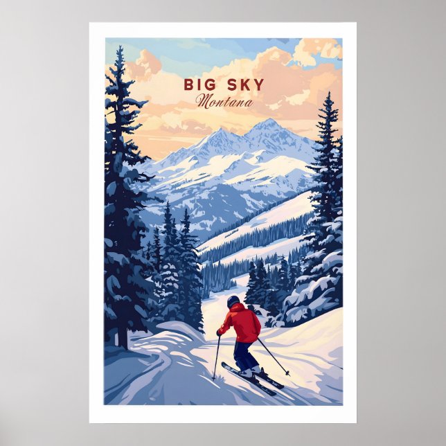 Big Sky Montana Poster - Ski Print 1 (Front)