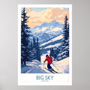Big Sky Montana Print Ski Resort 1