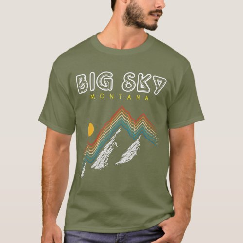 Big Sky Montana  Ski Resort 1980s Retro T_Shirt