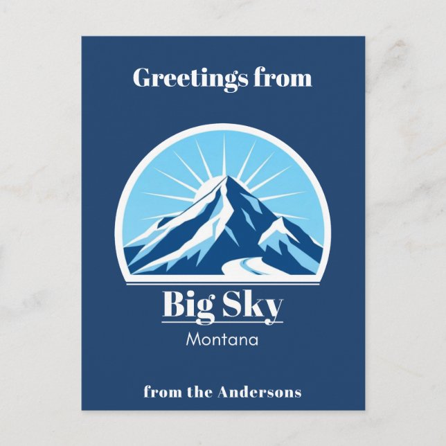 Big Sky Montana ski resort  Postcard (Front)