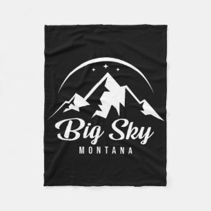 Big Sky Montana Ski Resort Skiing Snowboarding Fleece Blanket