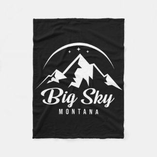 Big Sky Montana Ski Resort Skiing Snowboarding  Fleece Blanket